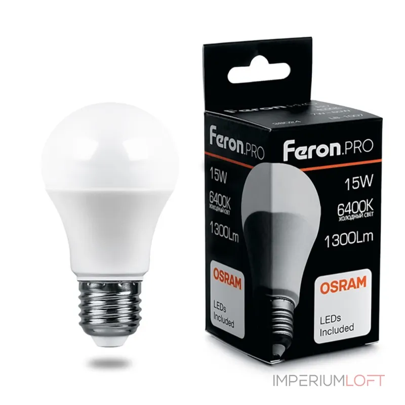 Лампа светодиодная Feron LB-1015 E27 15Вт 6400K 38037 Цвет арматуры никель Цвет плафонов белый от ImperiumLoft Лампа светодиодная Feron LB-1015 E27 15Вт 6400K 38037 Цвет арматуры никель Цвет плафонов белый от ImperiumLoft