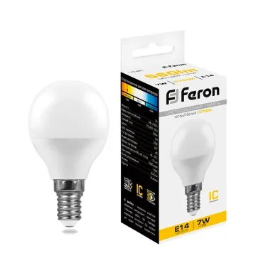Лампа светодиодная Feron LB-95 E14 7Вт 2700K 25478