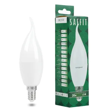 Лампа светодиодная SBC3720 Свеча на ветру E14 20W 230V 6400K Feron Saffit 55276 Лампа светодиодная SBC3720 Свеча на ветру E14 20W 230V 6400K Feron Saffit 55276