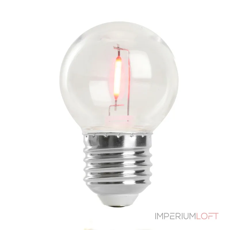 Лампа светодиодная Feron LB-383 Шарик прозрачный E27 2W 230V красный 48933 от ImperiumLoft