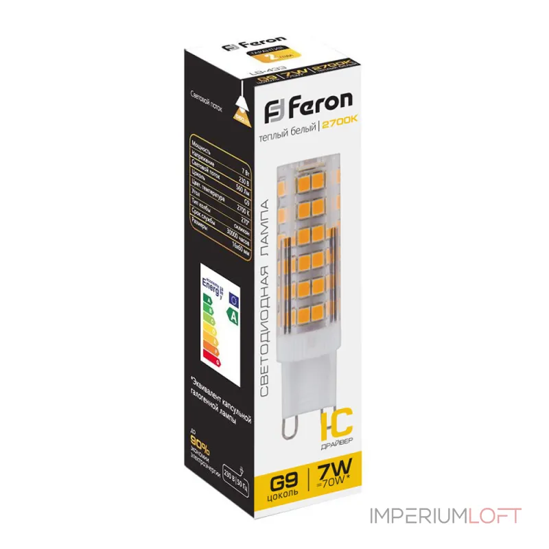 Лампа светодиодная Feron LB-433 G9 7Вт 2700K 25766 от ImperiumLoft