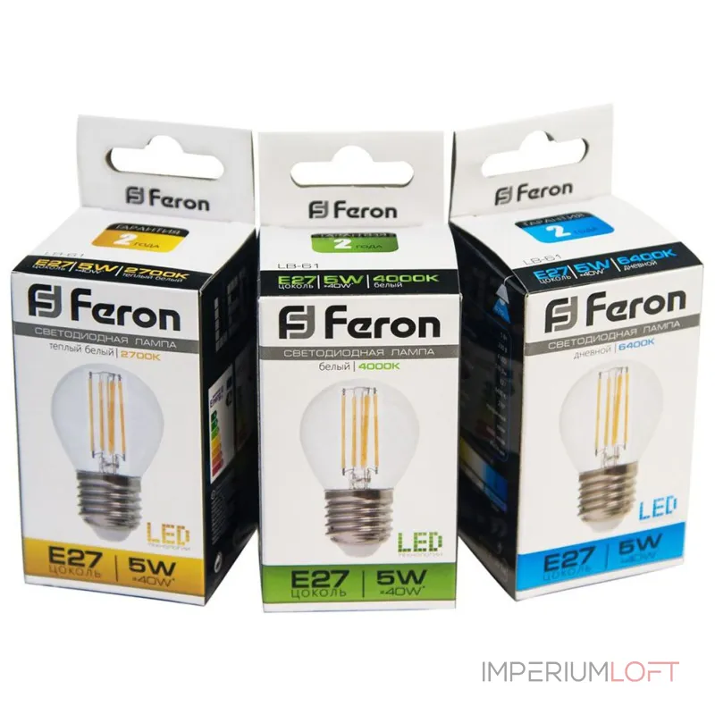 Лампа светодиодная Feron LB-61 E27 5Вт 2700K 25581 от ImperiumLoft