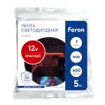Светодиодная COB лента Feron LS630 400SMD(2110)/ 7Вт/м 12V 5000*3*1.8мм красный IP20 48952 от ImperiumLoft