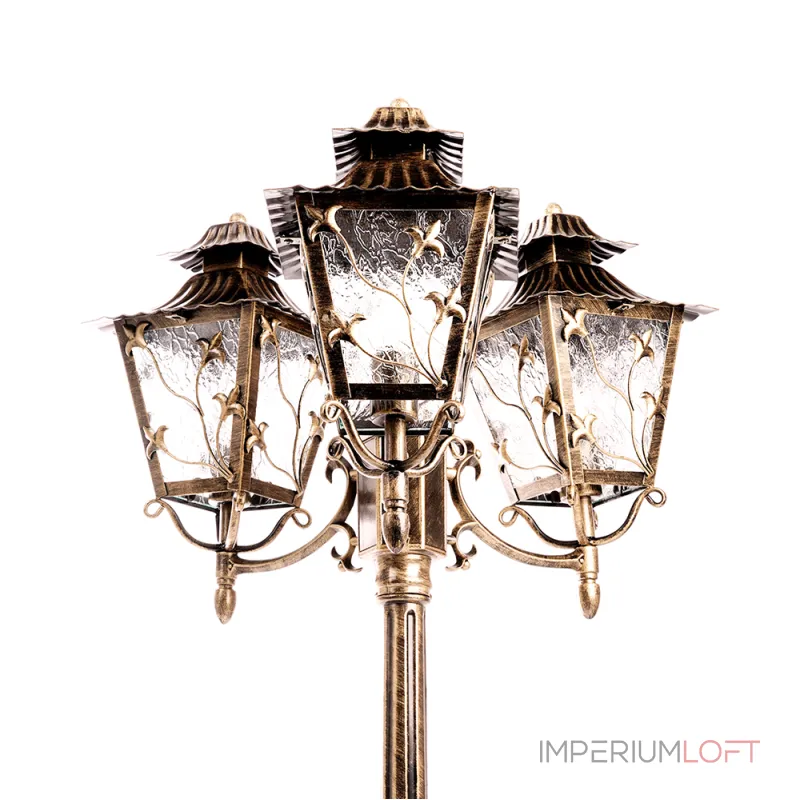 Фонарный столб Feron Палермо 11646 Цвет арматуры золото Цвет плафонов прозрачный от ImperiumLoft