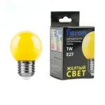 Лампа светодиодная Feron LB-37 Шарик E27 1W 230V Желтый 25879 от ImperiumLoft
