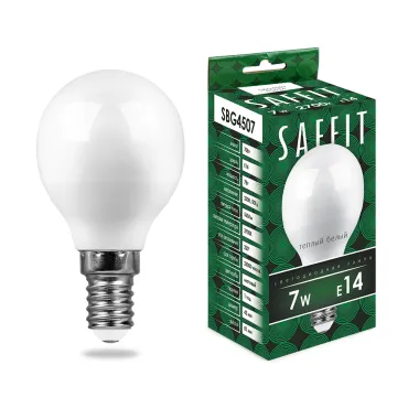 Лампа светодиодная SAFFIT SBG4507 Шарик E14 7W 230V 2700K 55034 Лампа светодиодная SAFFIT SBG4507 Шарик E14 7W 230V 2700K 55034