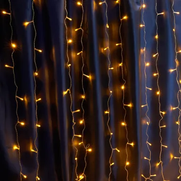 Гирлянда дождь FERON CL21 320LED (желтый) 3*2м+3м IP44 16W 41625