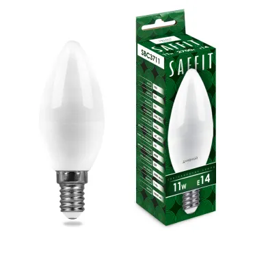 Лампа светодиодная SAFFIT SBC3711 Свеча E14 11W 230V 2700K 55131 Лампа светодиодная SAFFIT SBC3711 Свеча E14 11W 230V 2700K 55131