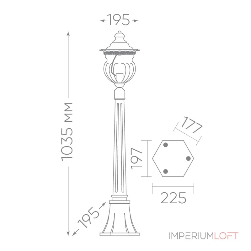 Светильник садово-парковый Feron Флер PL596 E27 IP44 60W от ImperiumLoft