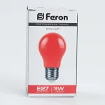Лампа светодиодная Feron LB-375 E27 3W 230V красный 25924 от ImperiumLoft