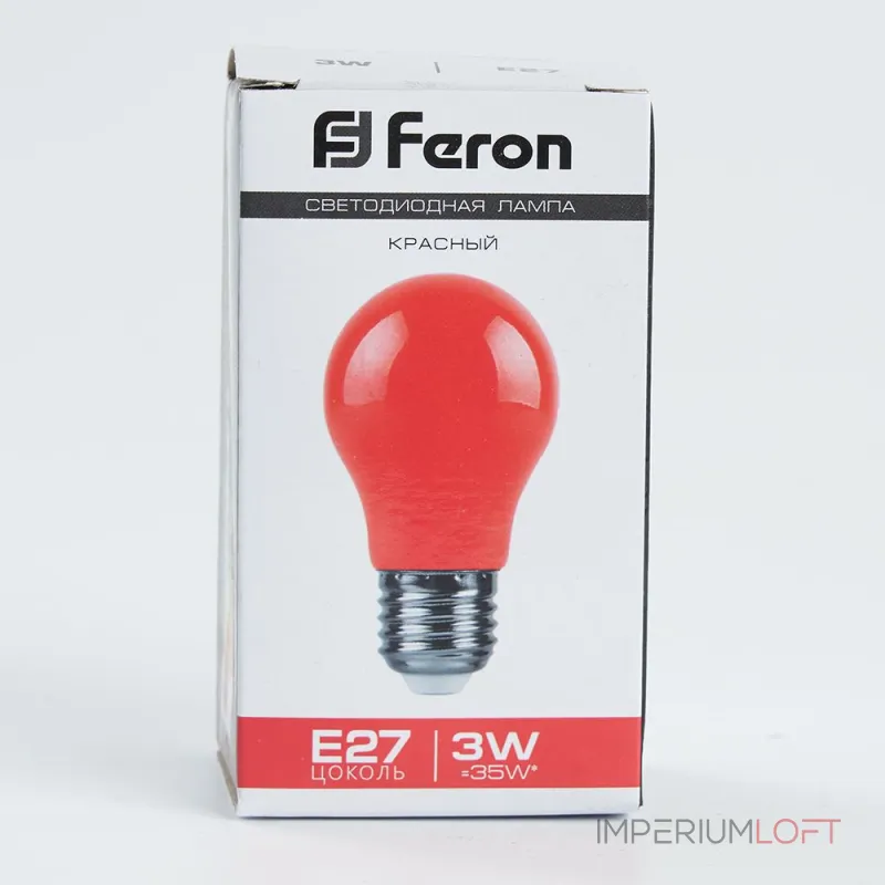 Лампа светодиодная Feron LB-375 E27 3W 230V красный 25924 от ImperiumLoft