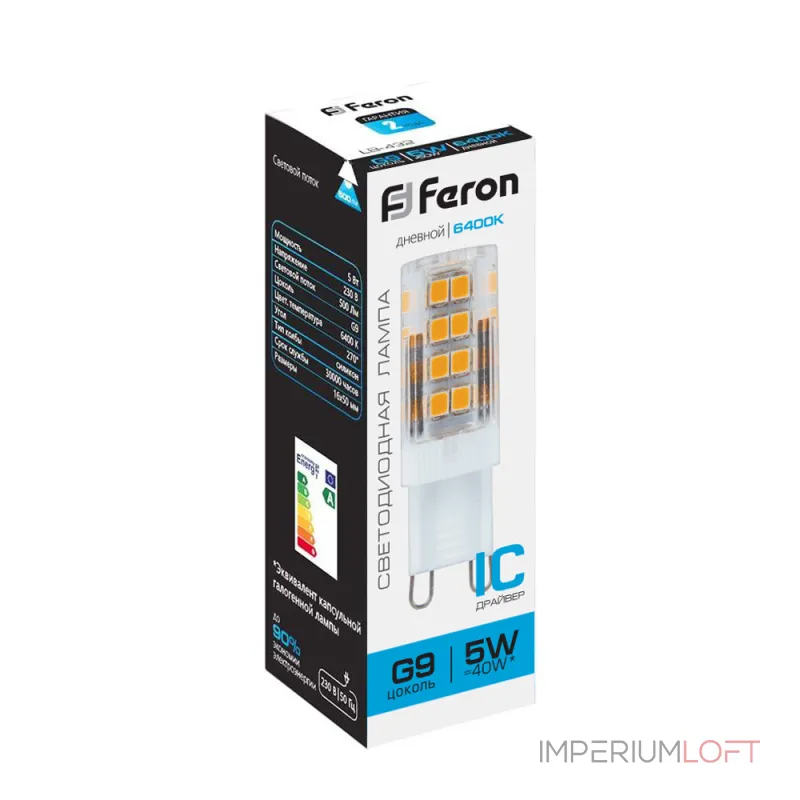 Лампа светодиодная Feron LB-432 G9 5W 175-265V 6400K 25771 от ImperiumLoft Лампа светодиодная Feron LB-432 G9 5W 175-265V 6400K 25771 от ImperiumLoft