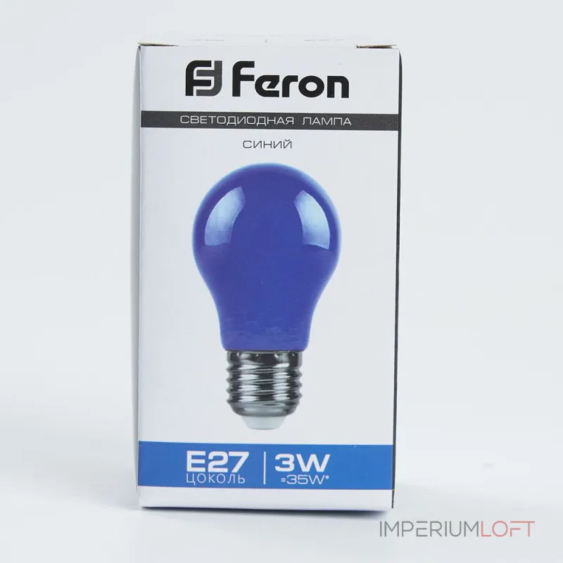 Лампа светодиодная Feron LB-375 E27 3W 230V синий 25923 от ImperiumLoft