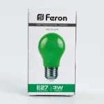 Лампа светодиодная Feron LB-375 E27 3W 230V зеленый 25922 от ImperiumLoft