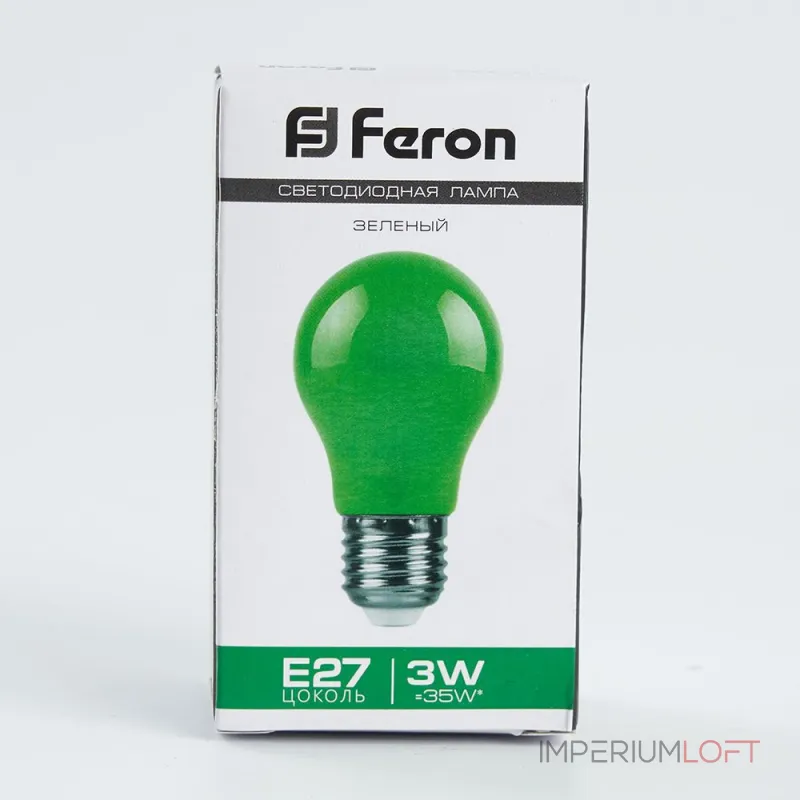 Лампа светодиодная Feron LB-375 E27 3W 230V зеленый 25922 от ImperiumLoft