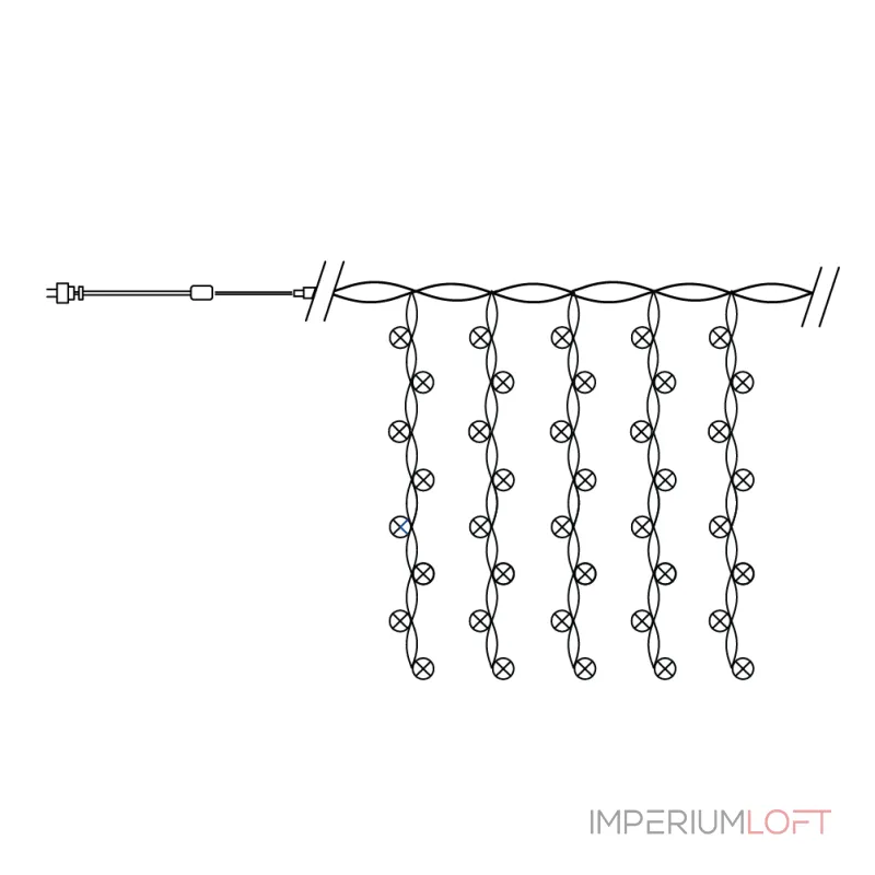 Гирлянда дождь FERON CL24 480LED 5000К (белый) 3*3м+3м IP44 24W 41631 от ImperiumLoft