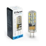 Лампа светодиодная Feron Saffit LB-420 G4 2Вт 6400K 25859 Цвет арматуры Неокрашенный Цвет плафонов прозрачный от ImperiumLoft