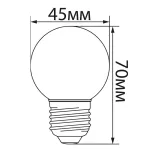 Лампа светодиодная Feron LB-37 Шарик E27 1W 230V Желтый 25879 от ImperiumLoft