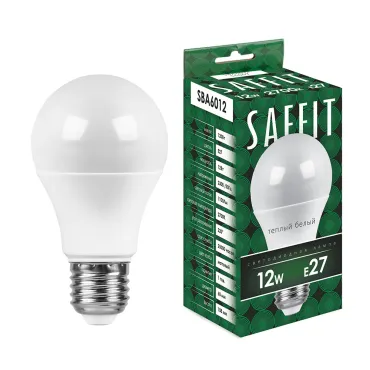 Лампа светодиодная SAFFIT SBA6012 Шар E27 12W 230V 2700K 55007 Лампа светодиодная SAFFIT SBA6012 Шар E27 12W 230V 2700K 55007
