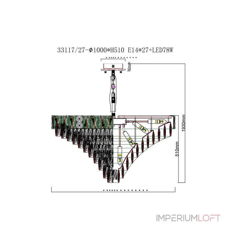 Подвесная люстра Fluorite Delight FL1058-27P