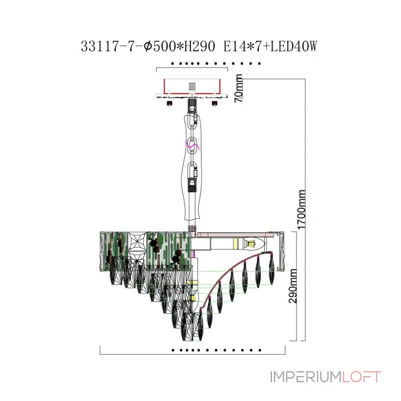 Подвесная люстра Fluorite Delight FL1058-7P