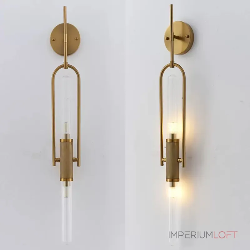 Настенный светильник Tube Gold со стеклянными плафонами цилиндрами от Vinsa
