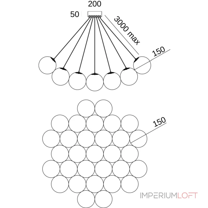 Подвесная люстра Fluorite Unity FL1048-29P от ImperiumLoft