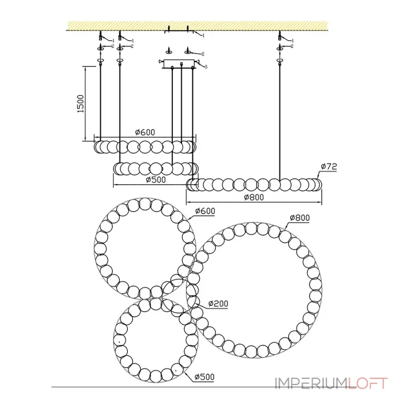 Подвесная люстра Fluorite Aurelia FL1200-30P Подвесная люстра Fluorite Aurelia FL1200-30P