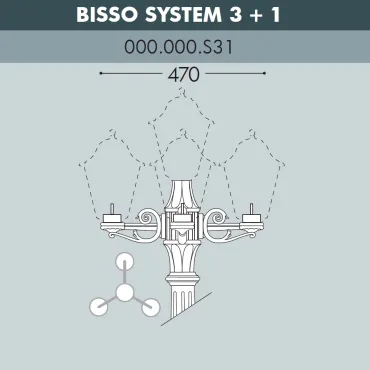 Консоль для паркового фонаря FUMAGALLI BISSO SYS 3L+1 000.000.S31.A0 Консоль для паркового фонаря FUMAGALLI BISSO SYS 3L+1 000.000.S31.A0
