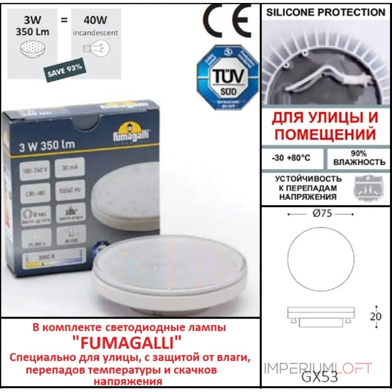 Грунтовый светильник FUMAGALLI CECI 120-3L 2F3.000.000.LXG1L от ImperiumLoft Грунтовый светильник FUMAGALLI CECI 120-3L 2F3.000.000.LXG1L от ImperiumLoft