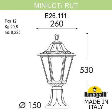 Ландшафтный фонарь FUMAGALLI MINILOT/RUT E26.111.000.VYE27