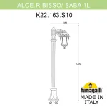 Садовый светильник-столбик FUMAGALLI ALOE BISSO/SABA 1L K22.163.S10.WYE27 от ImperiumLoft
