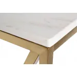 Консоль искусственный белый мрамор Pearl White/матовое золото 47ED-CST023GOLD от ImperiumLoft