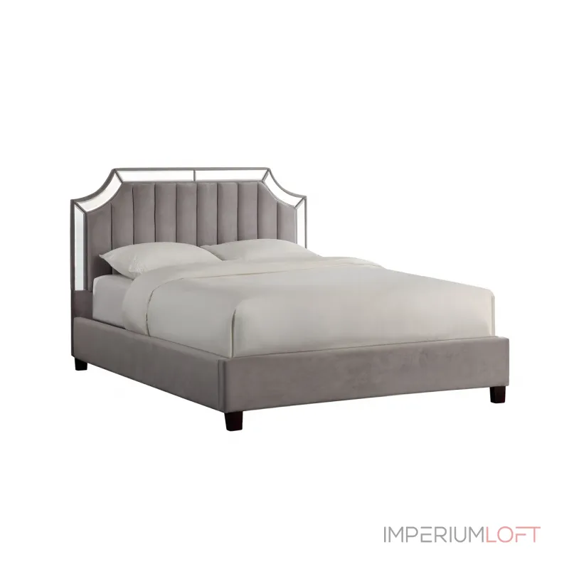 N-BD1894V GR Кровать с зеркальными вставками серая 214*172*127см от ImperiumLoft N-BD1894V GR Кровать с зеркальными вставками серая 214*172*127см от ImperiumLoft