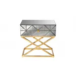 KFG090 Тумба с матовой зерк.отделкой каркас металл. 60*40*60см от ImperiumLoft