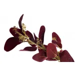 9F28558-BR Веточка эвкалипта с цветами листья бордовые 72см (24) от ImperiumLoft