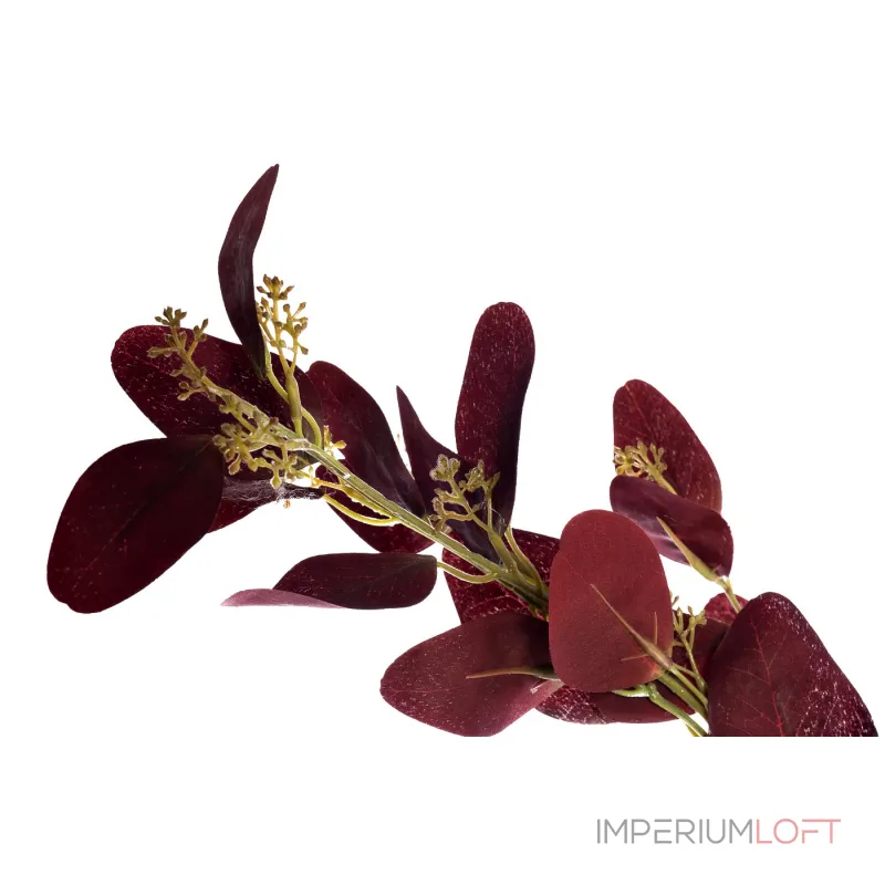 9F28558-BR Веточка эвкалипта с цветами листья бордовые 72см (24) от ImperiumLoft 9F28558-BR Веточка эвкалипта с цветами листья бордовые 72см (24) от ImperiumLoft