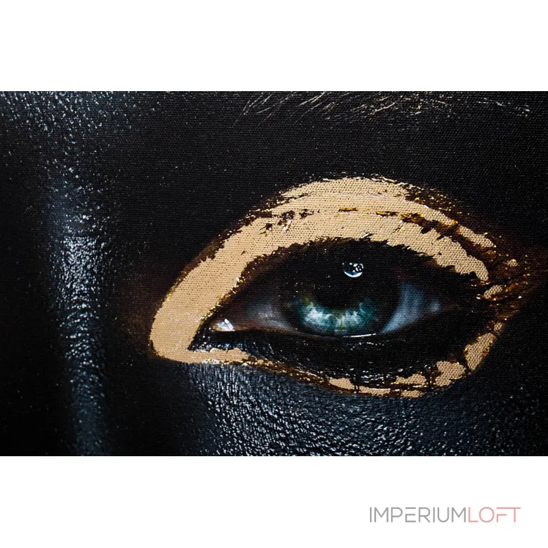 Холст 'Темная девушка' в багете латунь от ImperiumLoft