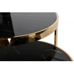 47ED-ET081S-GOLD Столы (наб 2шт) стекло чер.мрам/зол d60*60/d46*50 от ImperiumLoft