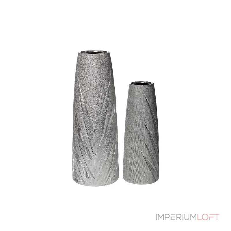 Ваза керамическая серебристая 18H7732S-3 от ImperiumLoft