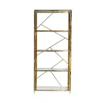GY-SH8711GOLD Стеллаж стекло прозр/золото 80*35*180см от ImperiumLoft