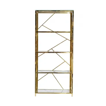 GY-SH8711GOLD Стеллаж стекло прозр/золото 80*35*180см