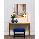 Консоль искусственный белый мрамор Pearl White/матовое золото 47ED-CST023GOLD от ImperiumLoft