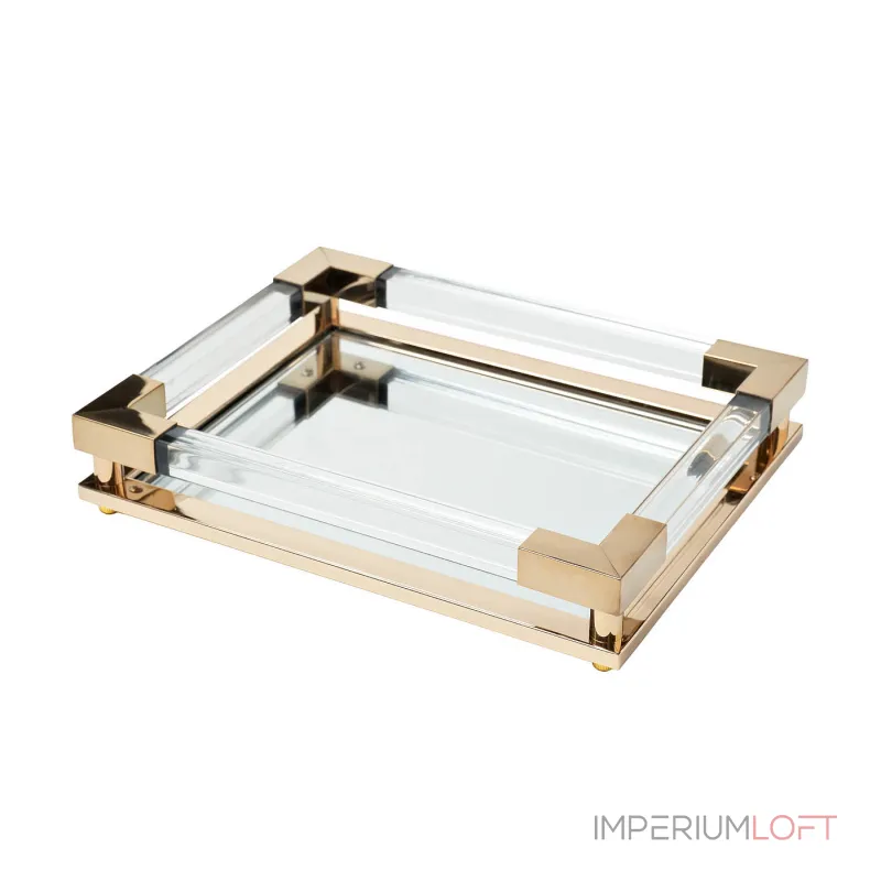 Поднос прямоугольный зеркальный/золото от ImperiumLoft