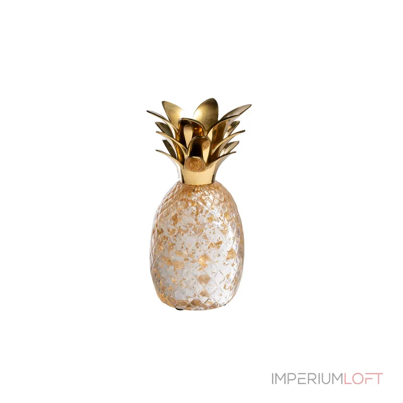 Статуэтка 'Ананас' прозрачная с золотым декором от ImperiumLoft Статуэтка 'Ананас' прозрачная с золотым декором от ImperiumLoft