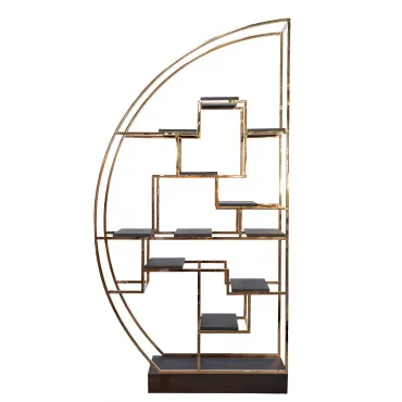 Стеллаж-полусфера розовое золото/темный шпон Стеллаж-полусфера розовое золото/темный шпон
