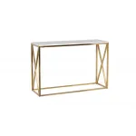 Консоль искусственный белый мрамор Pearl White/матовое золото 47ED-CST023GOLD от ImperiumLoft