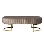 N-BH2009 BG BR Банкетка велюр серо-беж, метал.основ.135*54*45см от ImperiumLoft