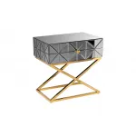 KFG090 Тумба с матовой зерк.отделкой каркас металл. 60*40*60см от ImperiumLoft