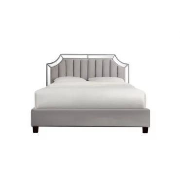 N-BD1894V GR Кровать с зеркальными вставками серая 214*172*127см